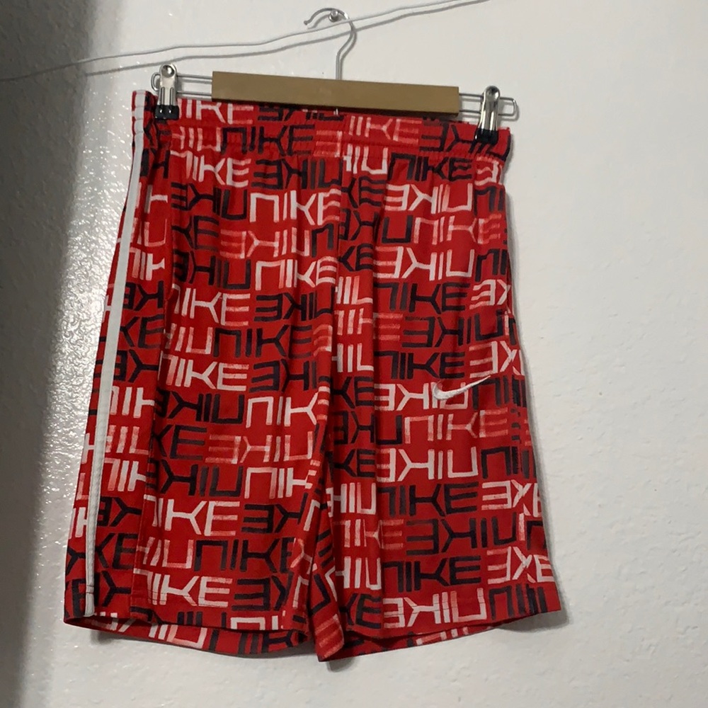 Boys Nike Logo Red Shorts